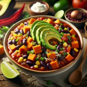 Vegetarian Sweet Potato and Black Bean Chili